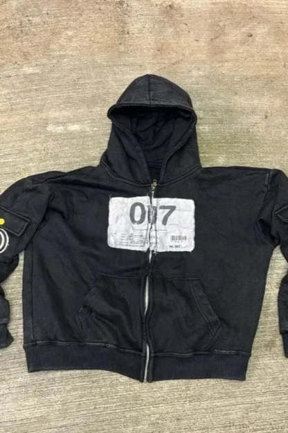 Flash Diamond Oversized Hoodie Black 4 / M