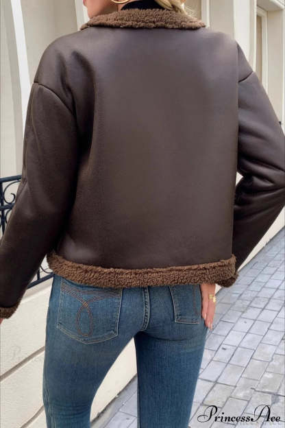 Fleece Collar Warm Fashion Casual Coat