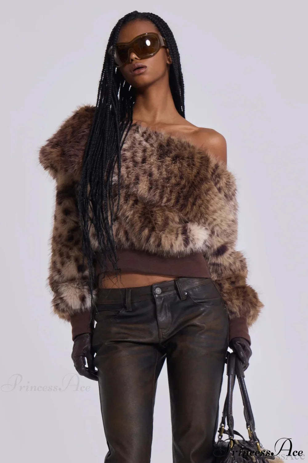 Fleece Sweatshirt Unique Design Crop Top