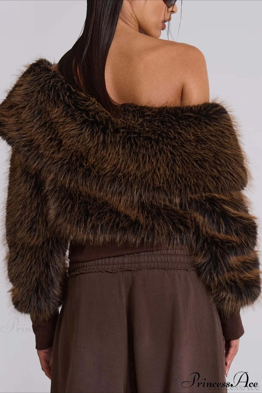 Fleece Sweatshirt Unique Design Crop Top