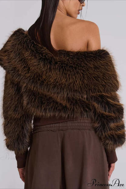 Fleece Sweatshirt Unique Design Crop Top