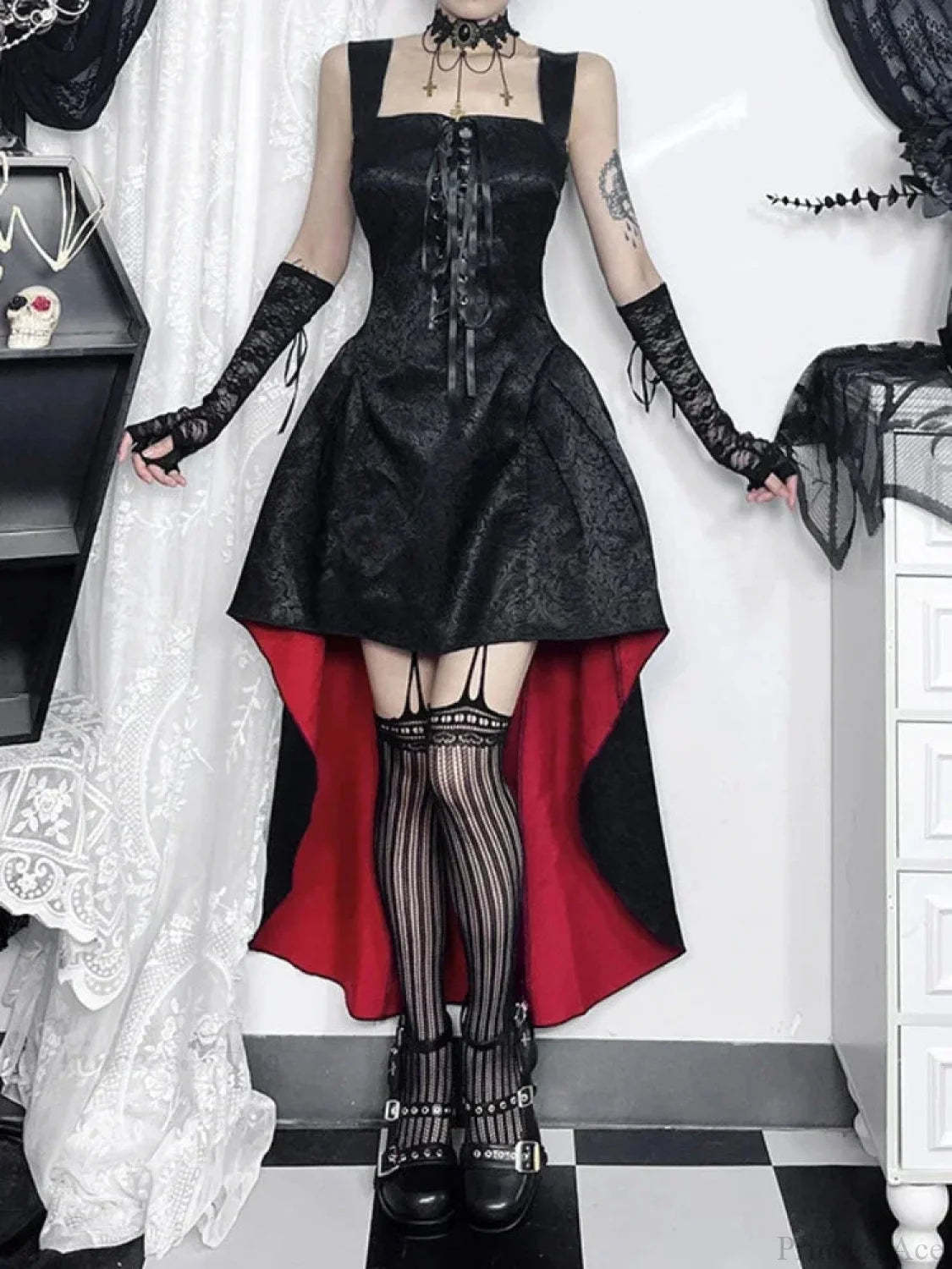 Flirtatious Bandage Corset Midi Dress Black / S