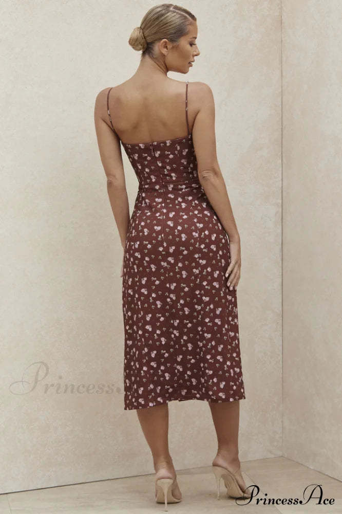 Floral Bustier Stylish Midi Dress