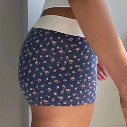 Floral Button Stretch Lounge Short short-250223