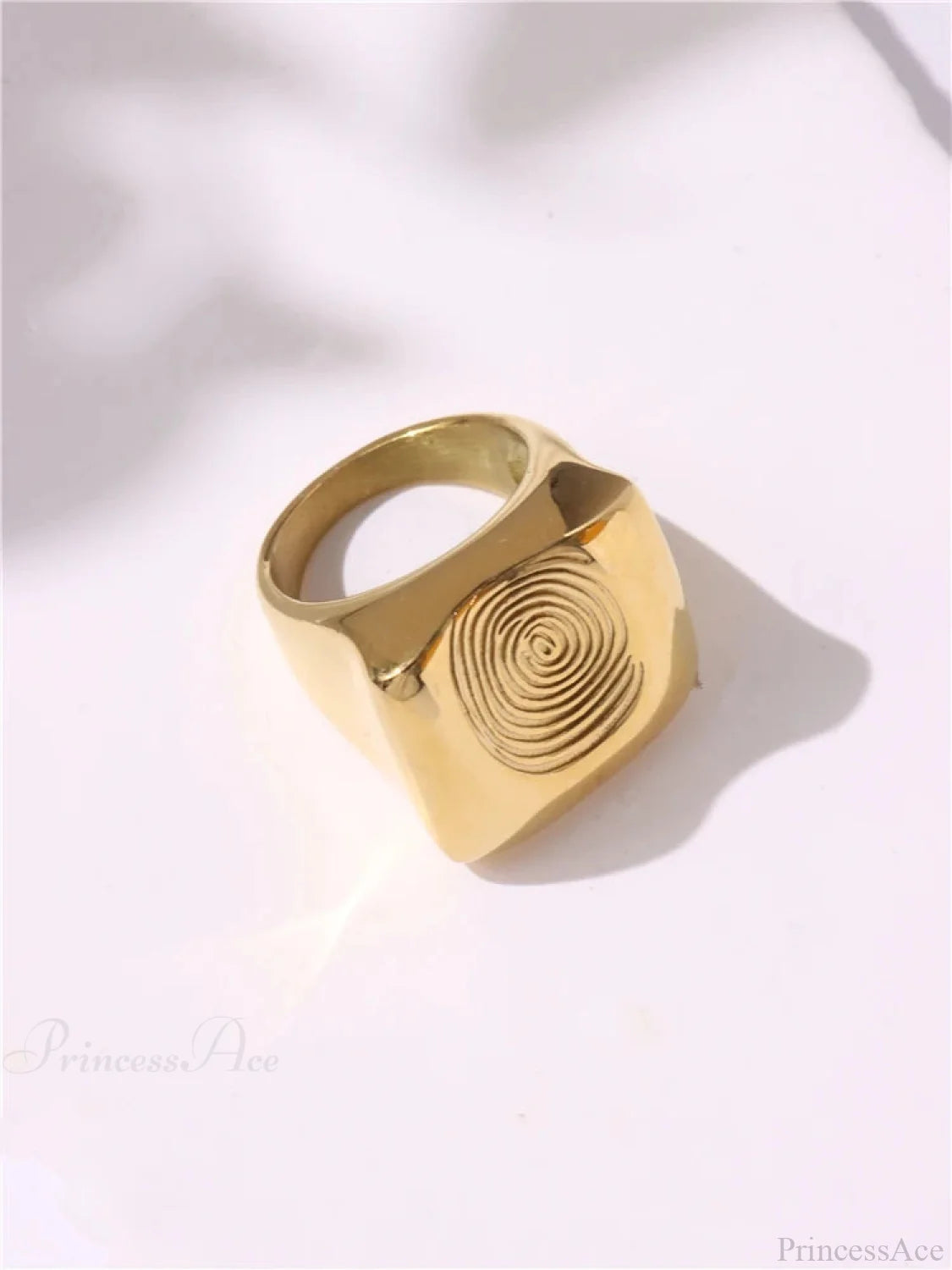Geometric Gothic Titanium Strong Ring gold4