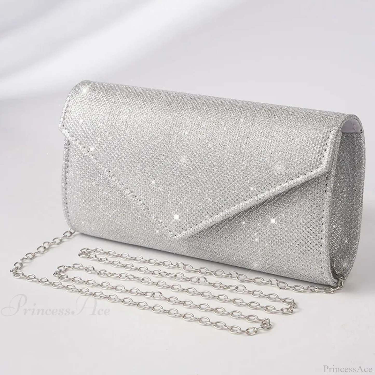 Glitter Envelope Evening Clutch Women’s Day Wedding Party Crossbody Bag Silver clutchbag-250126