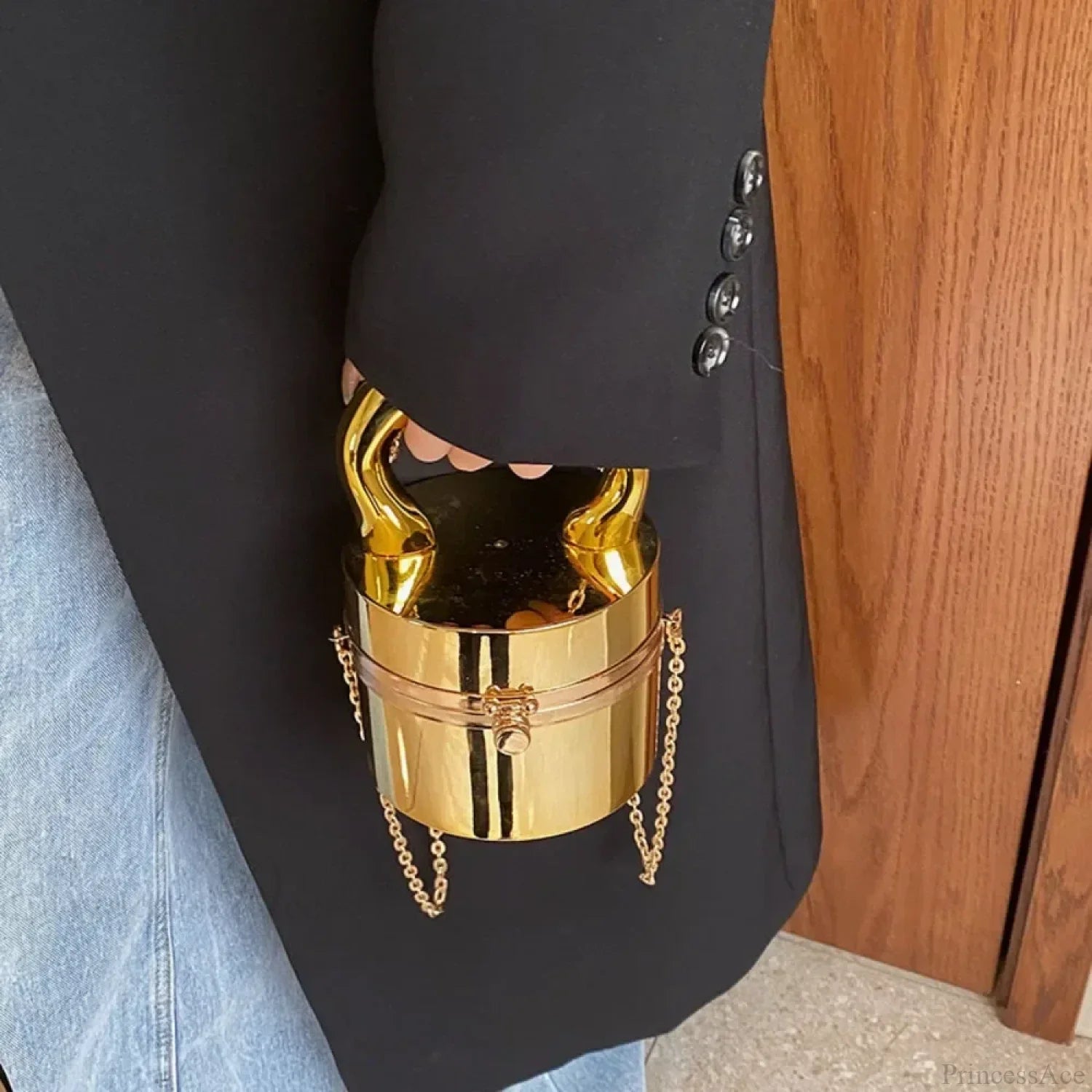 Gold Box Shiny Clutch Evening Party Handbag handbag-250126