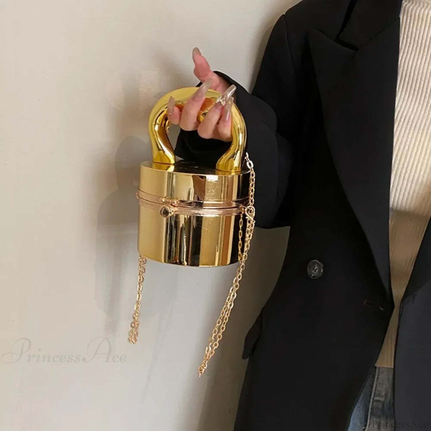 Gold Box Shiny Clutch Evening Party Handbag handbag-250126