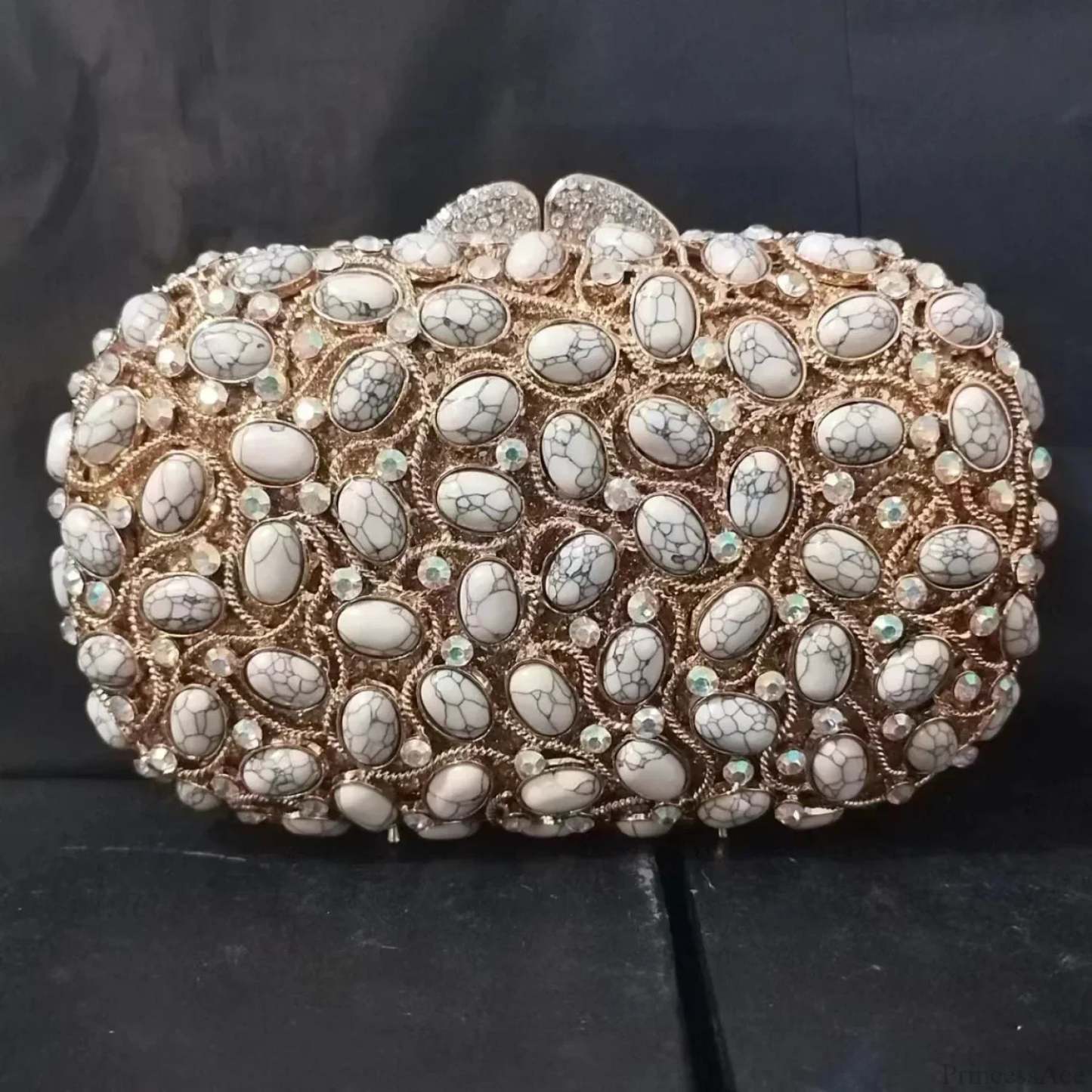 Gold/Silver Crystal Evening Clutch Wristlet wristlet-250126