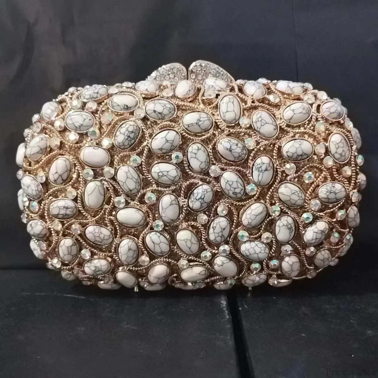 Gold/Silver Crystal Evening Clutch Wristlet wristlet-250126