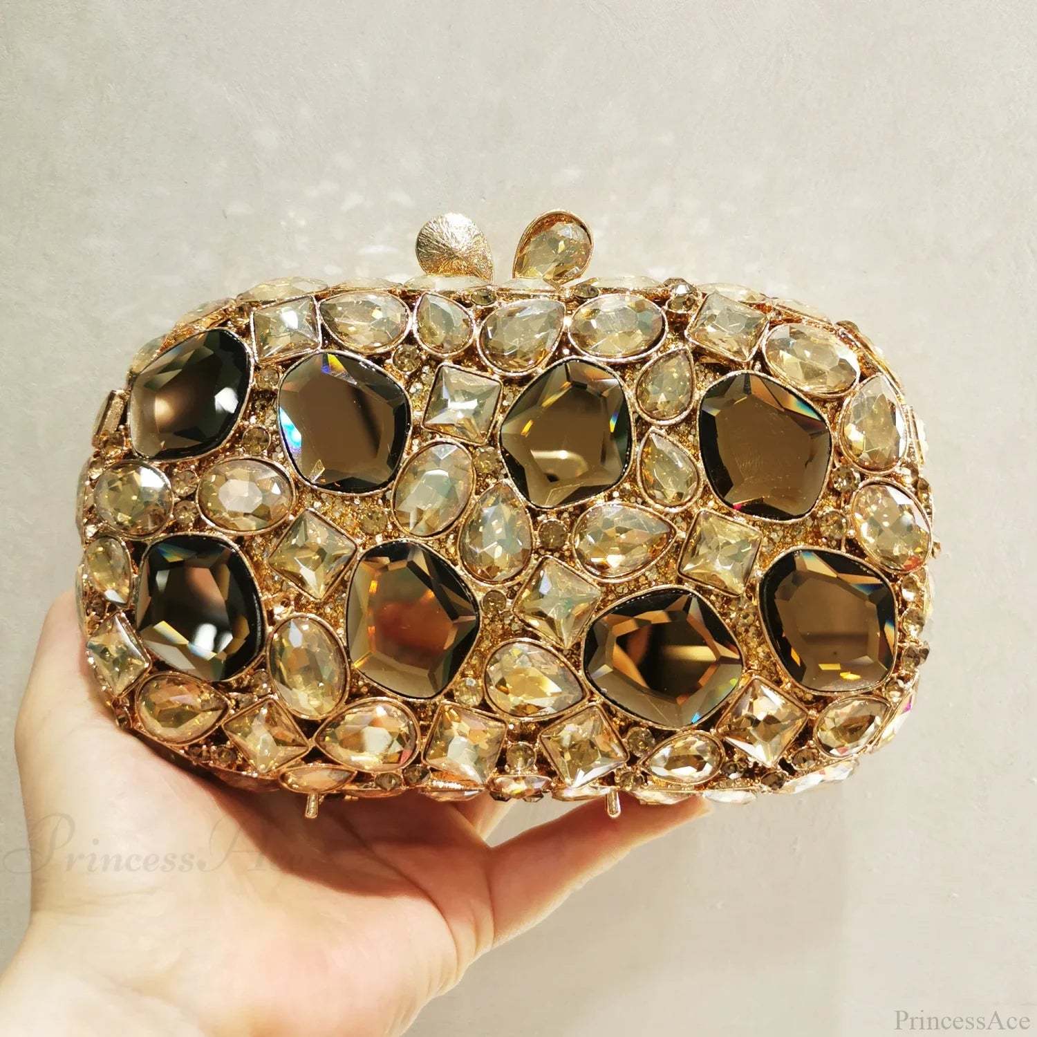 Gold/Silver Crystal Evening Clutch Wristlet wristlet-250126