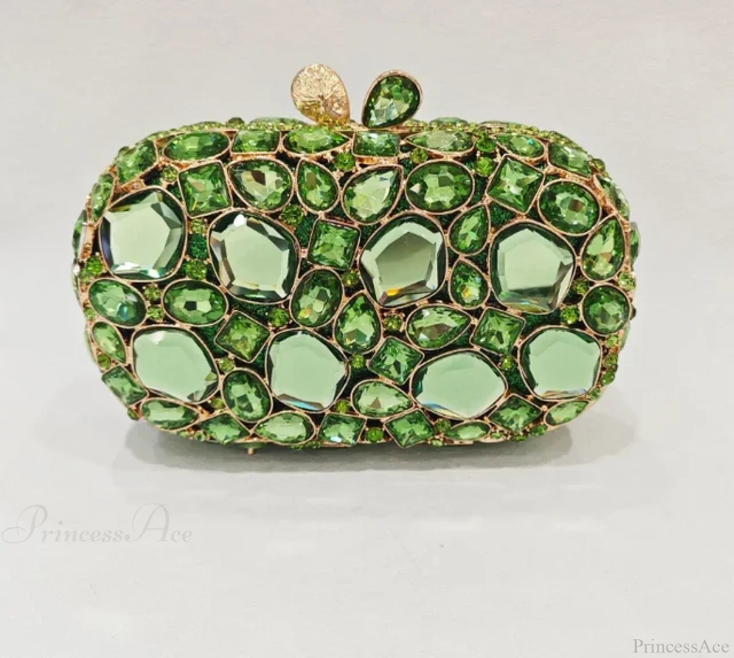Gold/Silver Crystal Evening Clutch Wristlet light green1 wristlet-250126