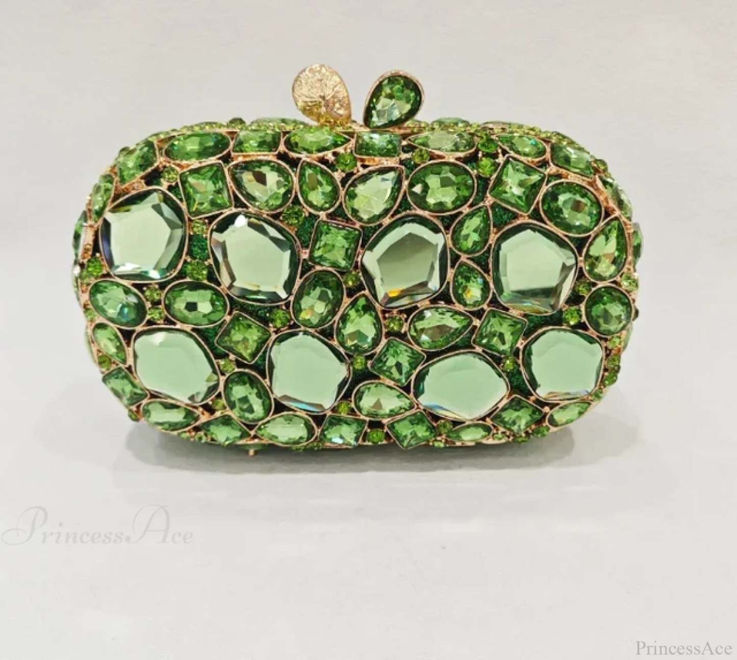 Gold/Silver Crystal Evening Clutch Wristlet light green1 wristlet-250126