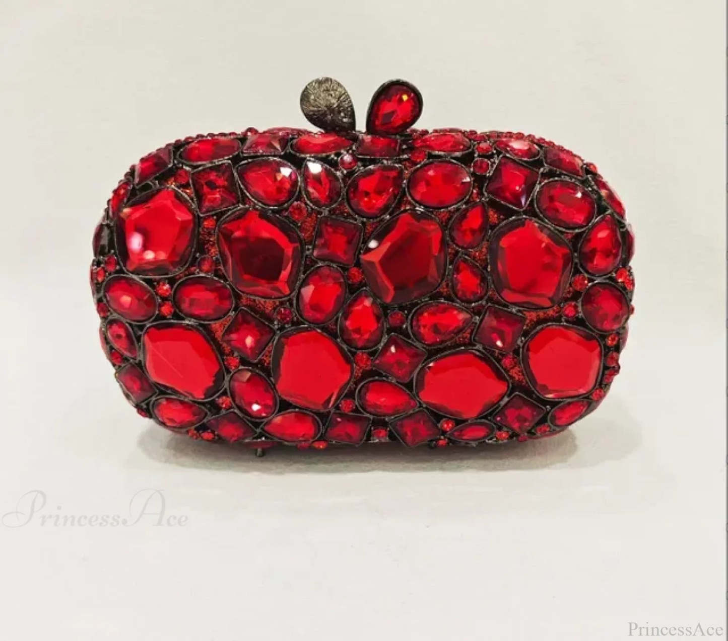 Gold/Silver Crystal Evening Clutch Wristlet Red wristlet-250126
