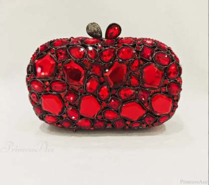 Gold/Silver Crystal Evening Clutch Wristlet Red wristlet-250126