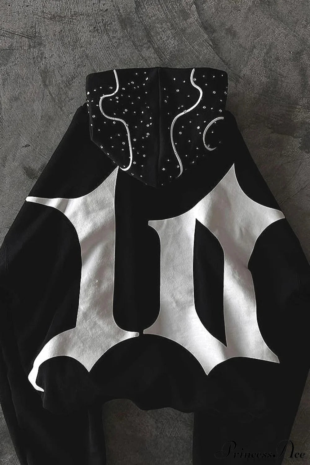 Goth Dark Letter Print Unisex Harajuku Oversized Hoodie