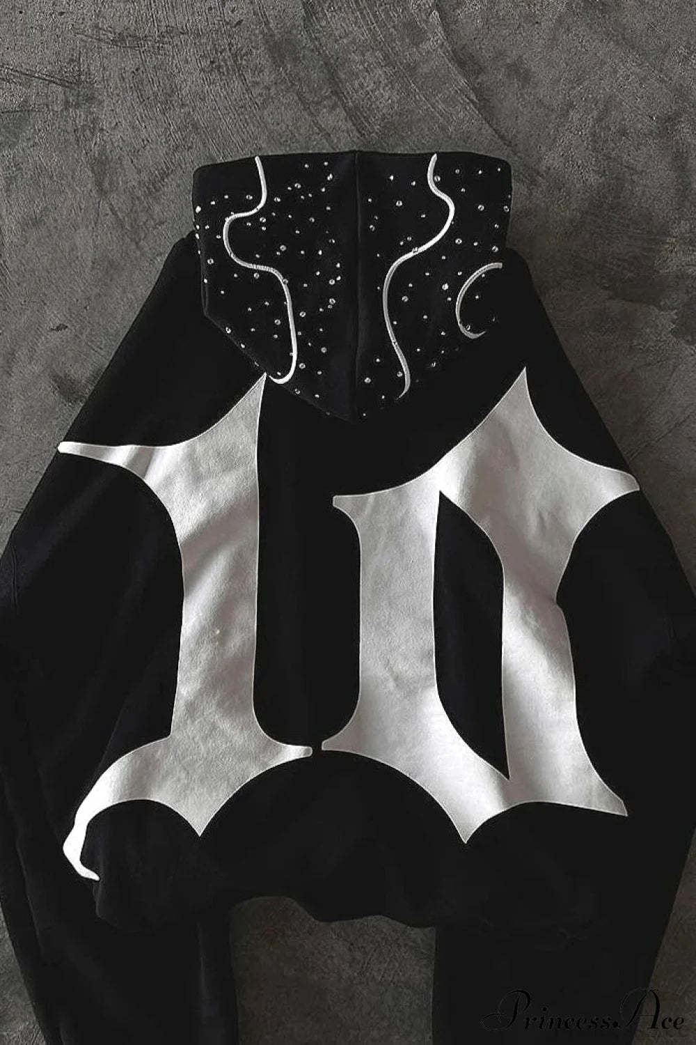 Goth Dark Letter Print Unisex Harajuku Oversized Hoodie