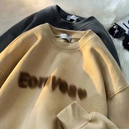 Goth Letter Print Cotton Sweatshirt