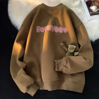 Goth Letter Print Cotton Sweatshirt