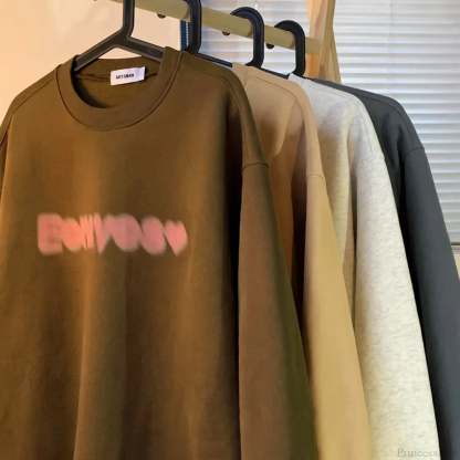 Goth Letter Print Cotton Sweatshirt