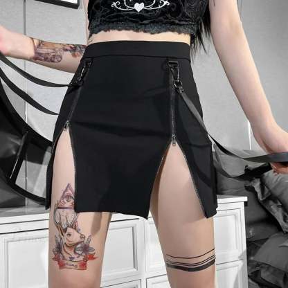 Gothic Bag Hip Split Vintage Skirt
