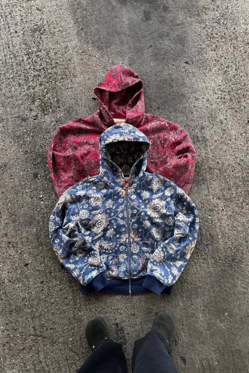 Gothic Full Pattern Printed Zipper Hoodie