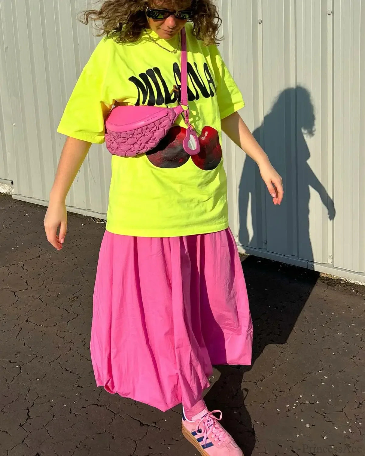 Gothic Harajuku Fluorescent Green Cherry T-shirt t-shirt-250223