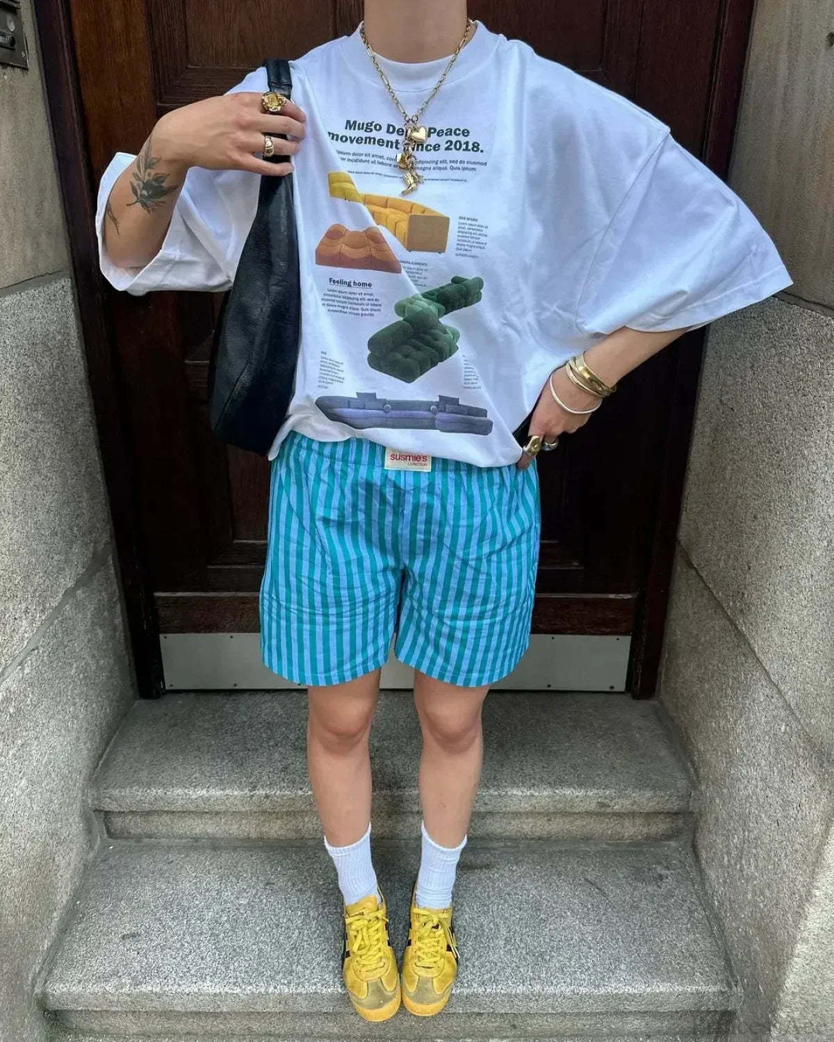 Gothic Harajuku Fluorescent Green Cherry T-shirt white1 / S t-shirt-250223