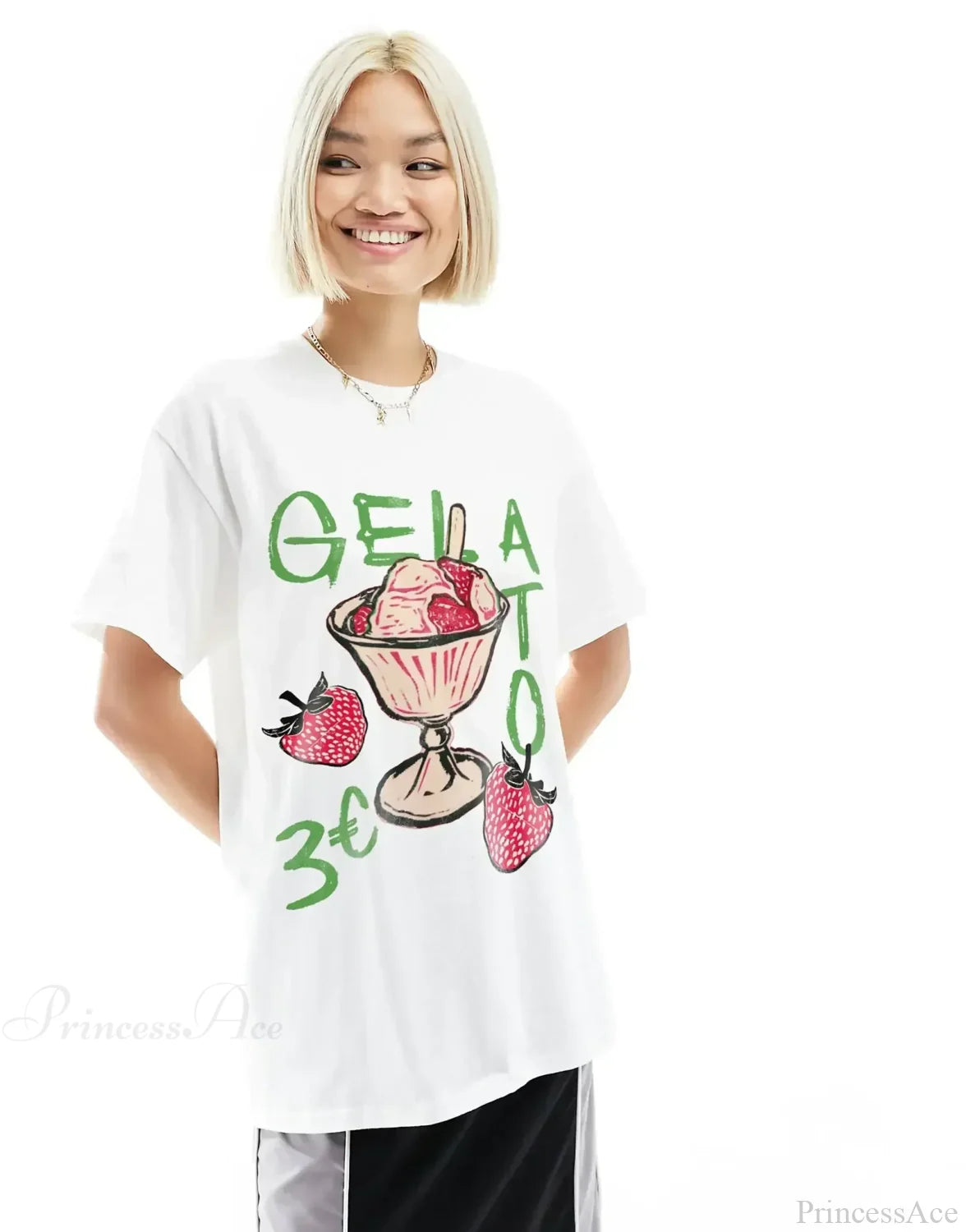 Gothic Harajuku Fluorescent Green Cherry T-shirt white11 / S t-shirt-250223