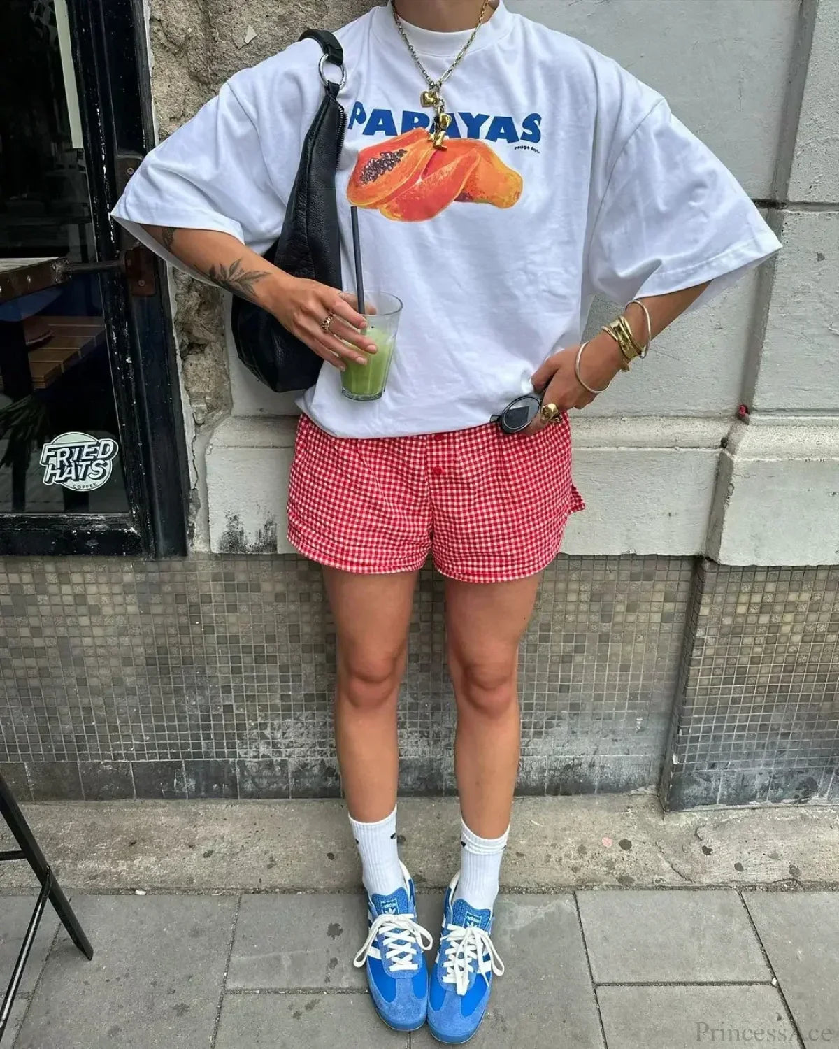 Gothic Harajuku Fluorescent Green Cherry T-shirt white3 / S t-shirt-250223