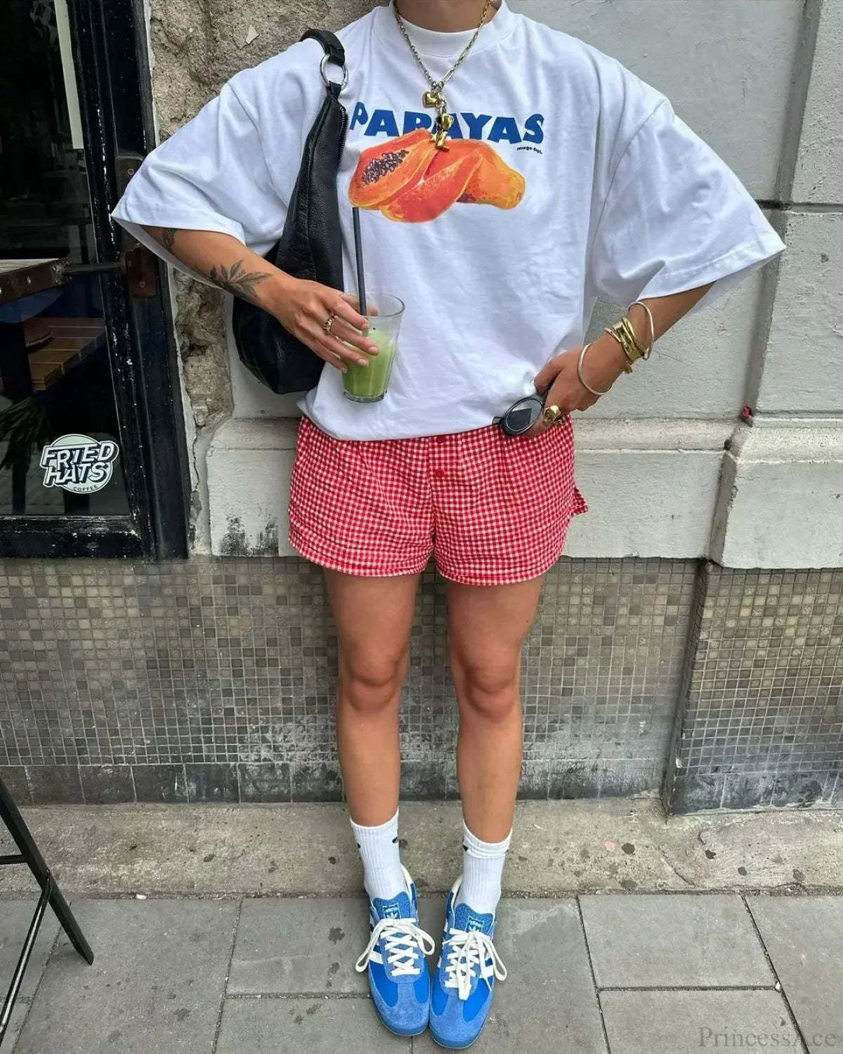 Gothic Harajuku Fluorescent Green Cherry T-shirt white3 / S t-shirt-250223