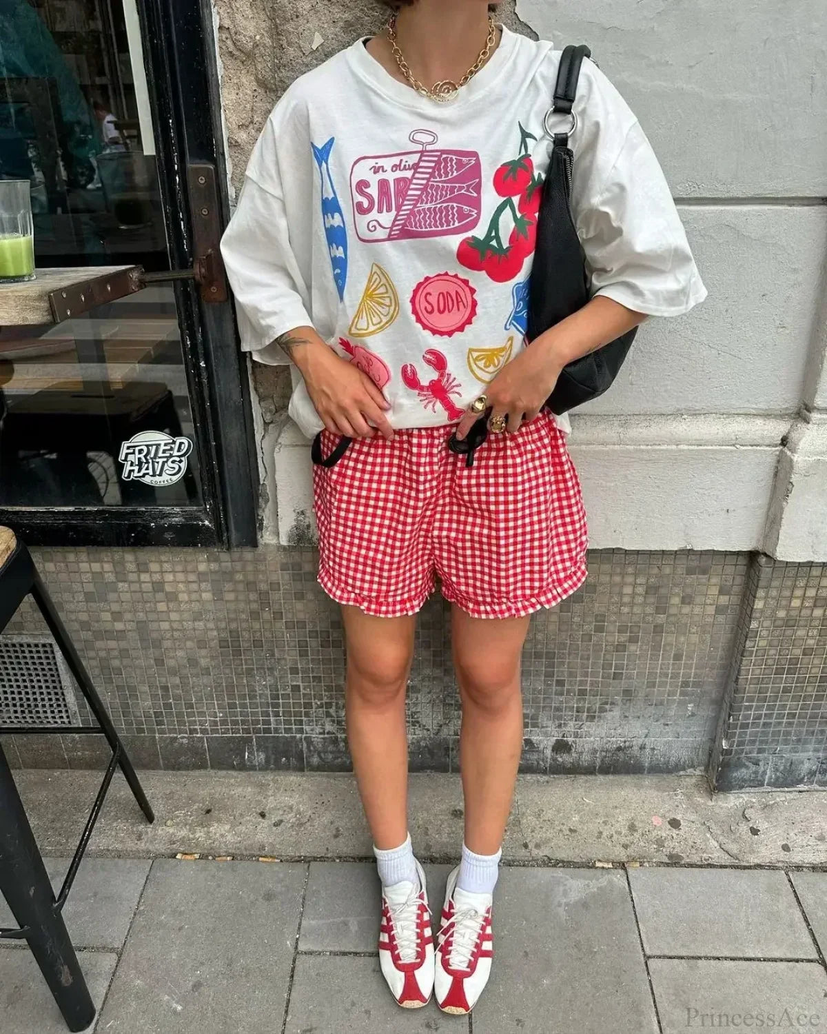 Gothic Harajuku Fluorescent Green Cherry T-shirt white4 / S t-shirt-250223