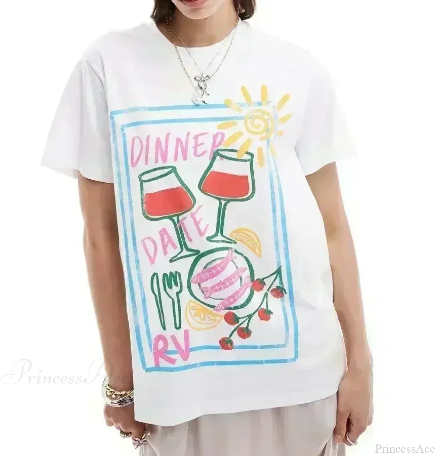 Gothic Harajuku Fluorescent Green Cherry T-shirt white8 / S t-shirt-250223