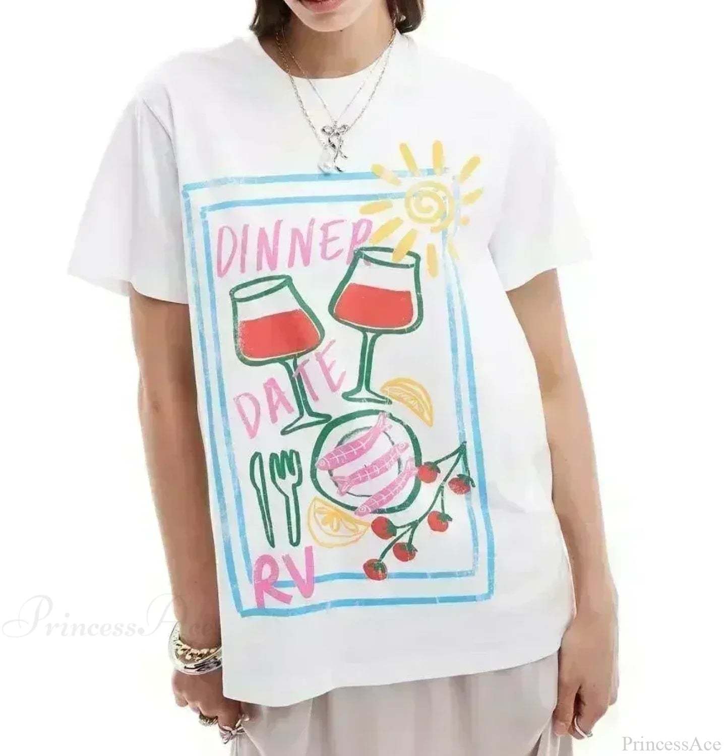 Gothic Harajuku Fluorescent Green Cherry T-shirt white8 / S t-shirt-250223
