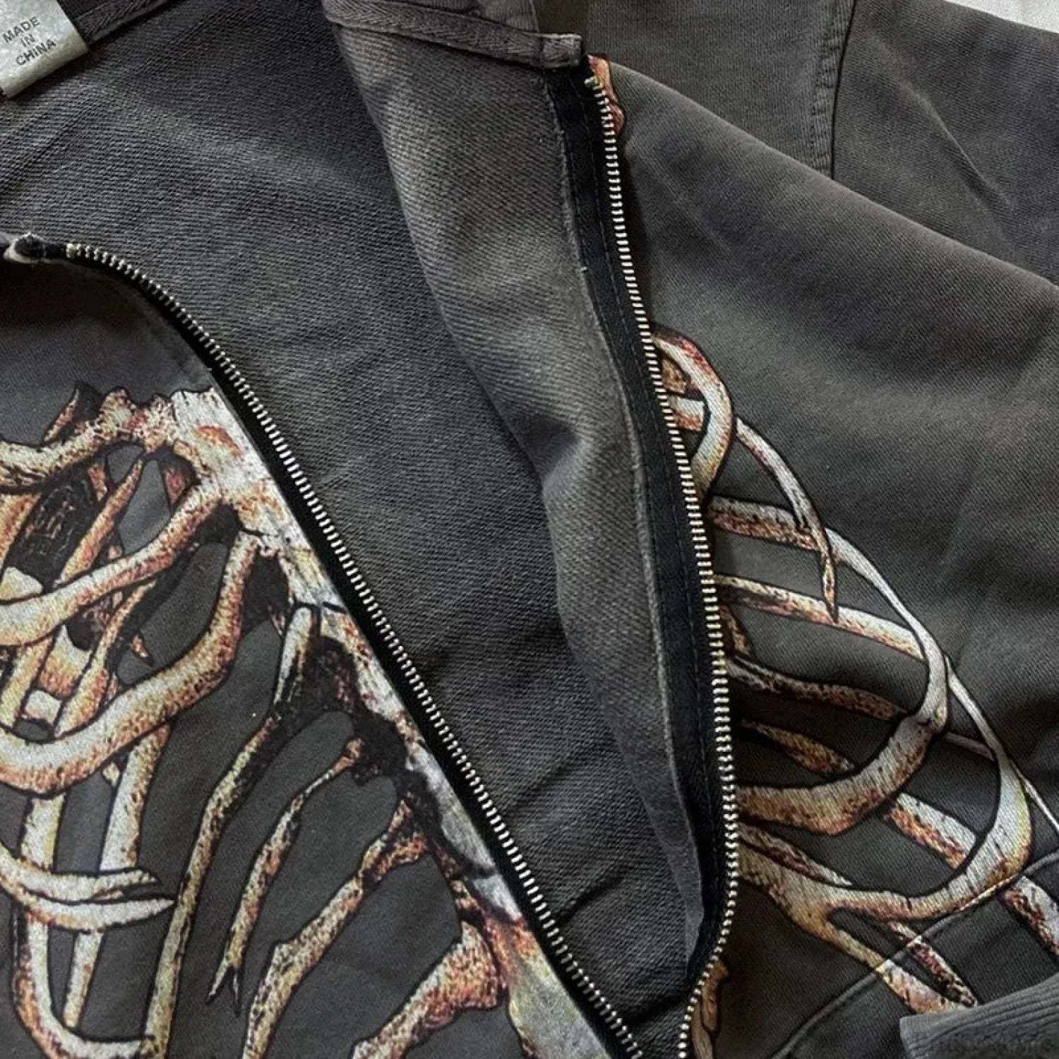 Gothic Long Sleeve Zipper Hoodie