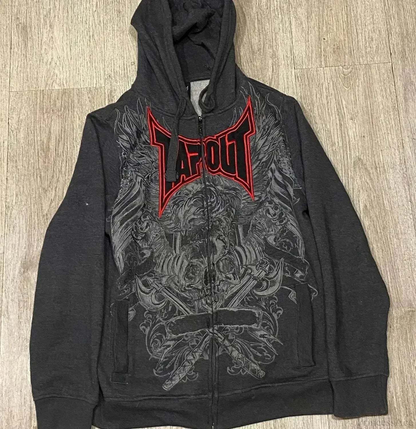 Gothic Long Sleeve Zipper Hoodie black 2 / M