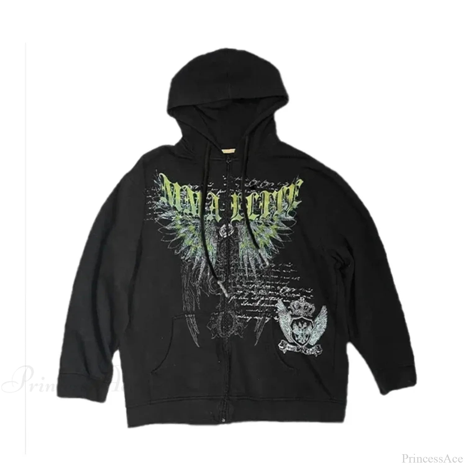 Gothic Long Sleeve Zipper Hoodie black 7 / M