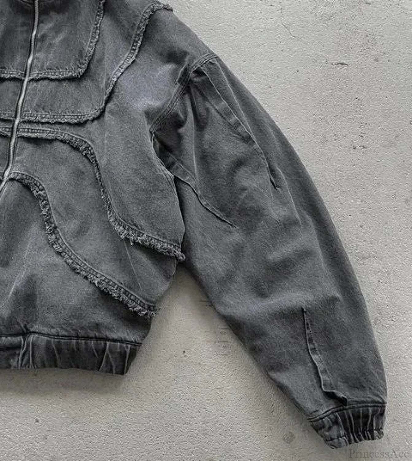 Gothic Punk Washed Zipper Hoodie