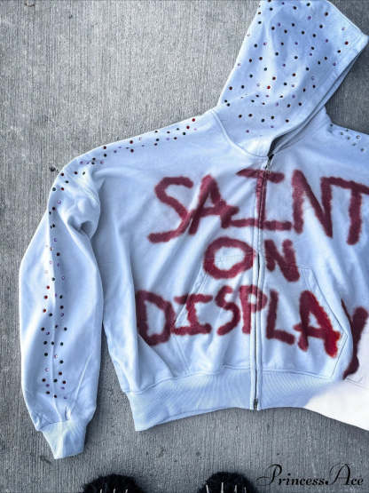 Gothic Rock Letter Print Hoodie