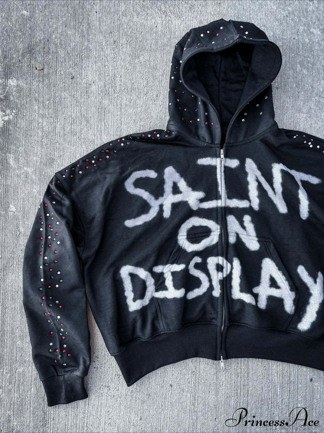 Gothic Rock Letter Print Hoodie