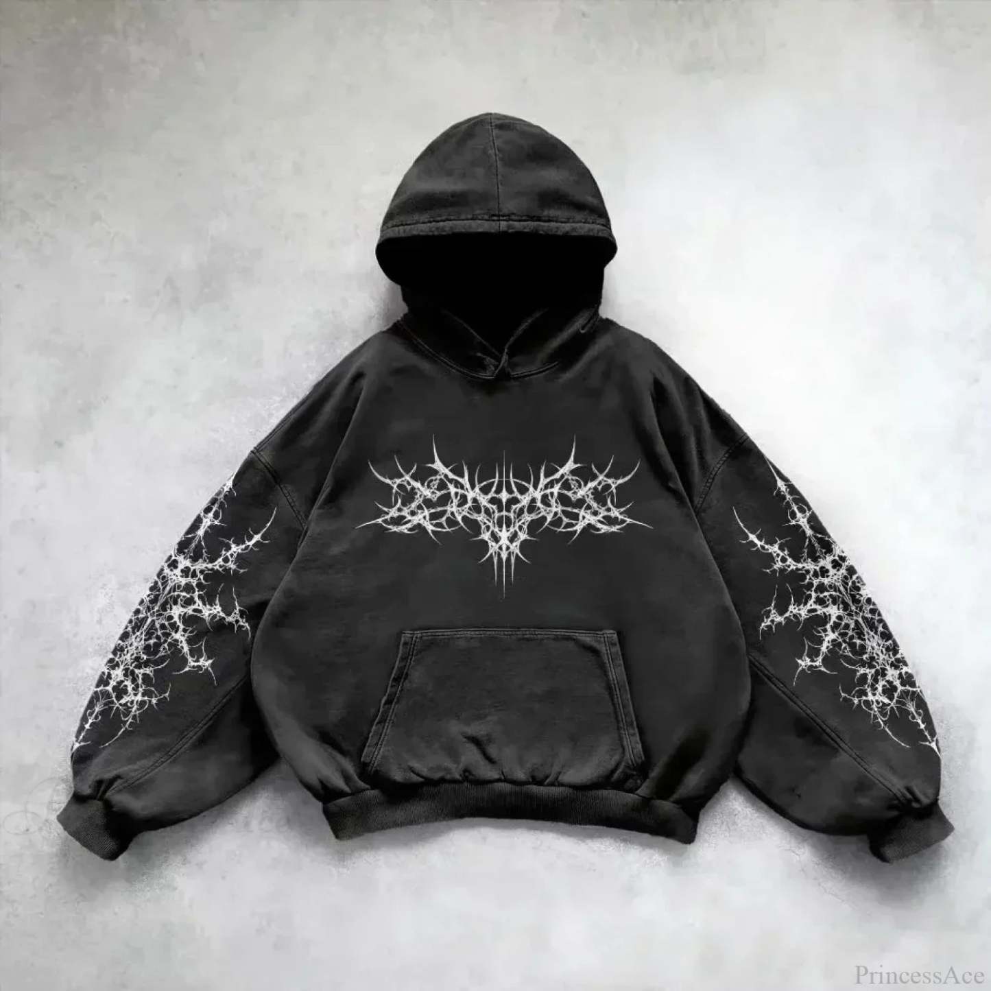 Gothic Skull Zipper Hoodie black 8 / S