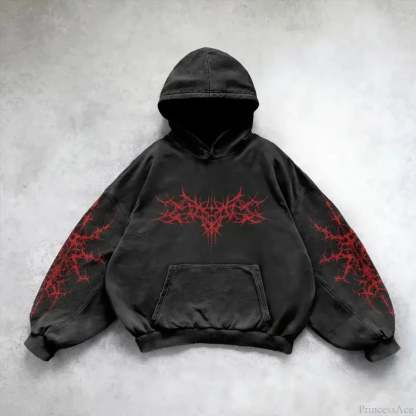 Gothic Skull Zipper Hoodie black 9 / S