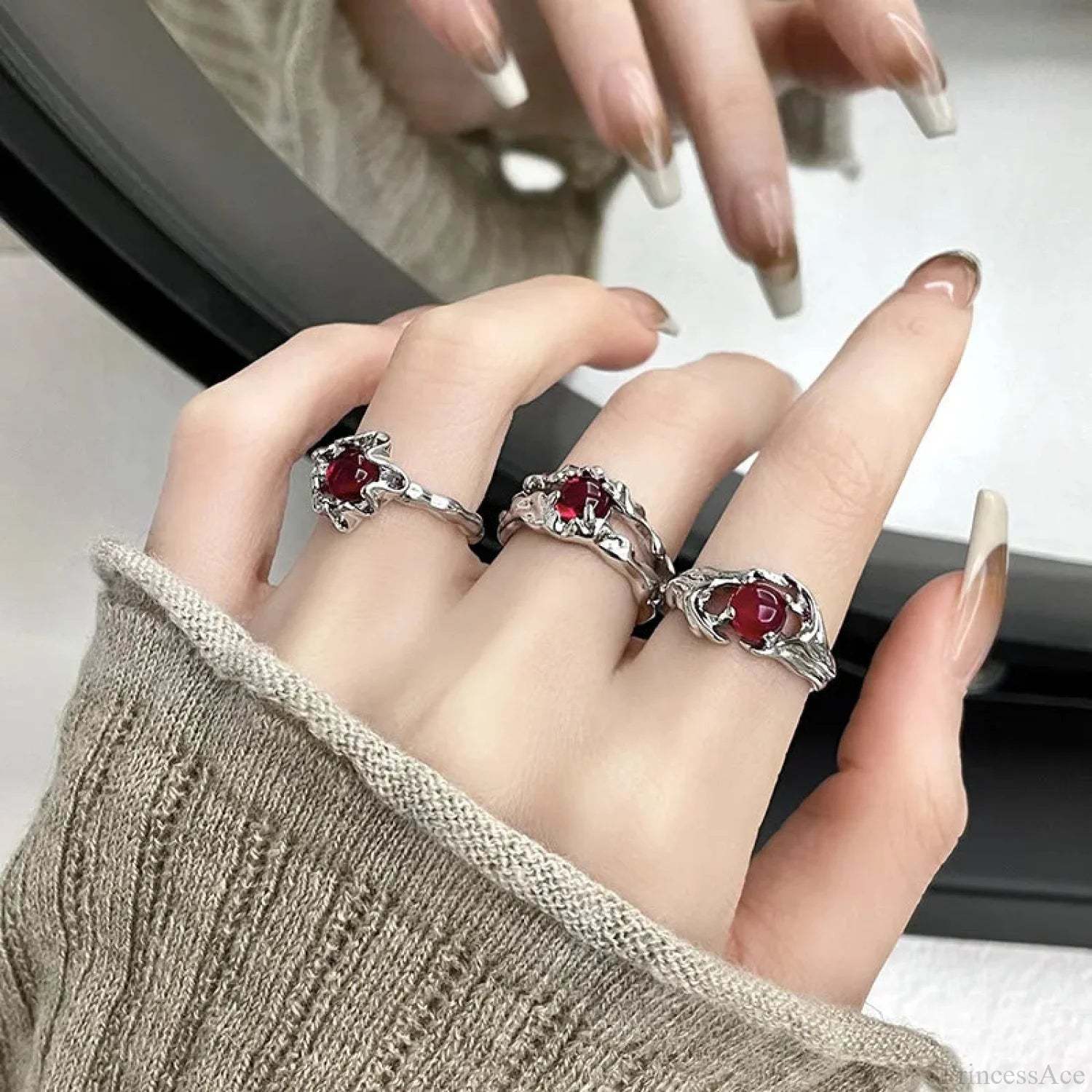 Gothic Unpredictable Stone Animal Ring
