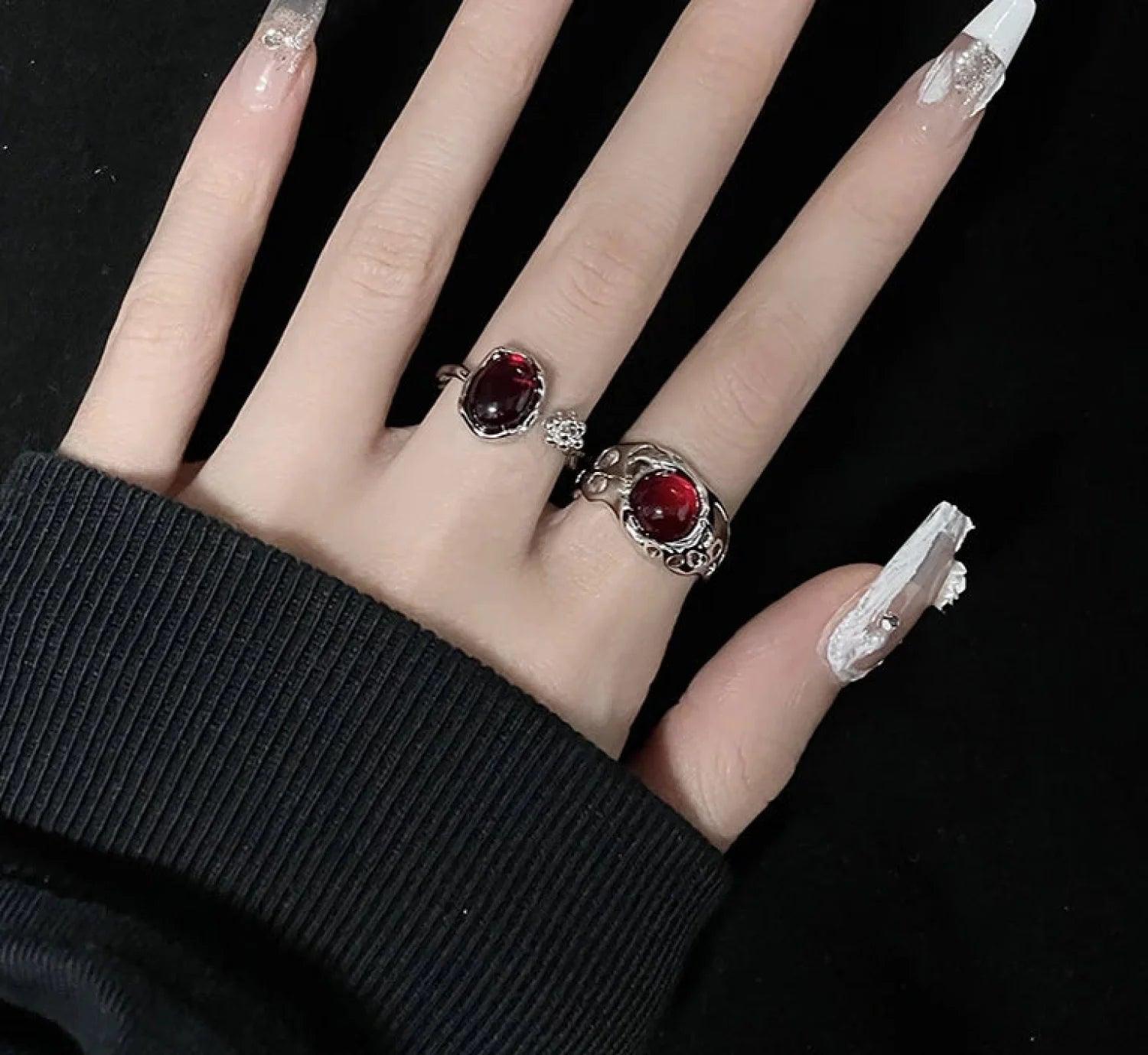 Gothic Unpredictable Stone Animal Ring
