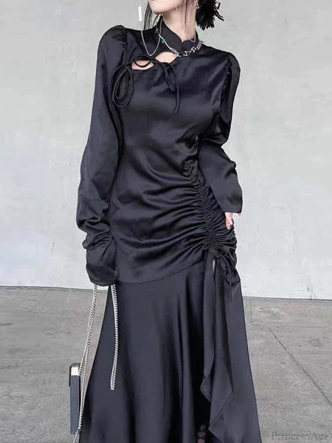 Graceful Bandage Extended Sleeve Midi Dress