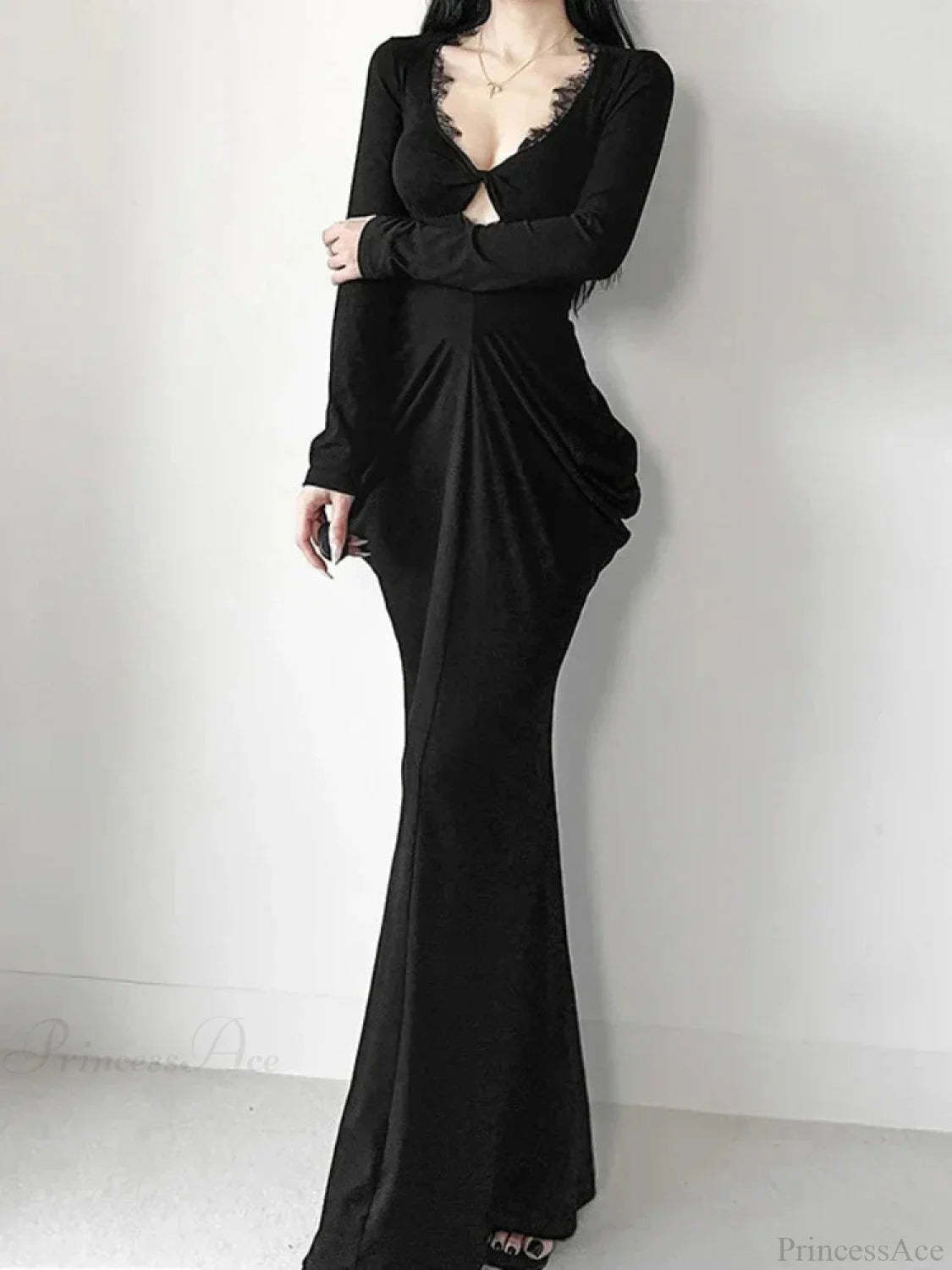 Graceful Lace Patchwork Corset Long Dress