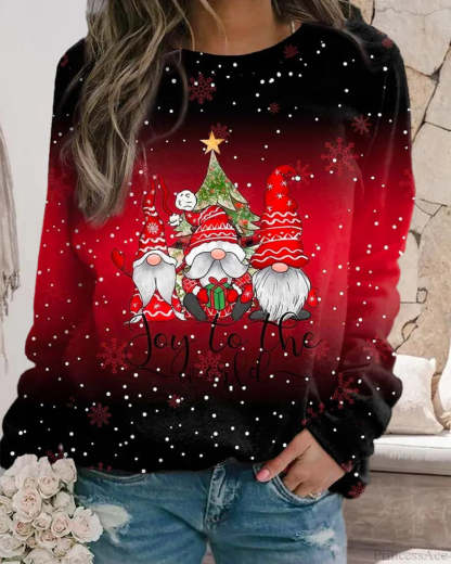 Gradient Christmas Sweatshirt Sweaters-L