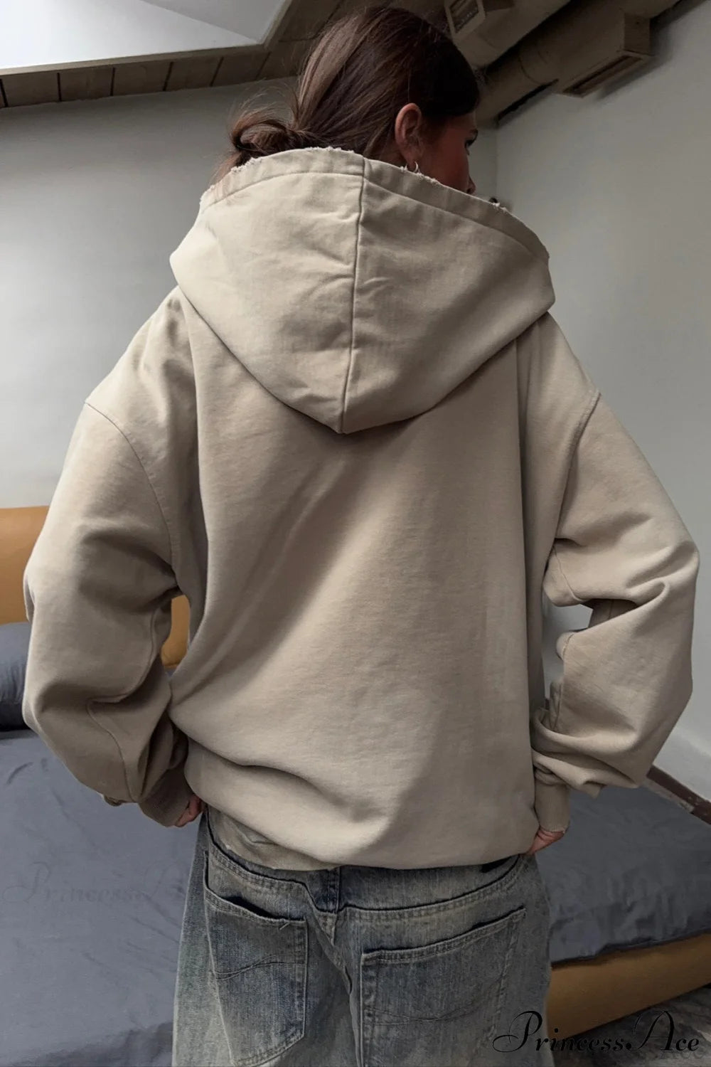 Graffiti Vintage Loose Zip Hoodie