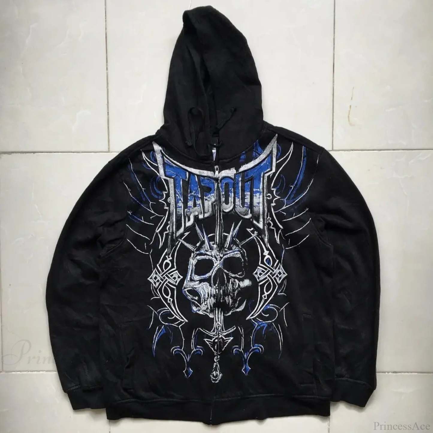 Grunge Zip Up Sweatshirt black 1 / M