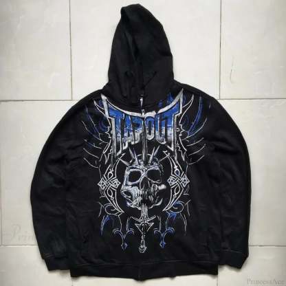 Grunge Zip Up Sweatshirt black 1 / M